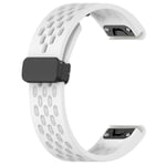 Silikonarmband till Garmin Fenix 5 / 6 / 7 / 8 22mm - Vit