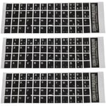 3X White Letters French Azerty Keyboard Sticker Cover Black for Laptop PC L2Y4