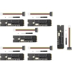 6 Ensemble NGFF M.2 Vers PCI-E 4X Riser Card M2 Key M Vers PCIe X4 Adaptateur avec Indicateur de Tension LED pour ETH Mineur Exploitation MinièRe