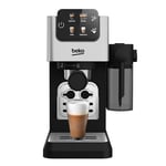 Beko CaffeExpertoTM CEP5304X Semi Automatic Espresso machine | Colour Touch Display | Integrated Milk Jug | Dual Nozzle | 15 Bar pressure | Silver | Easy cleaning