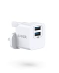 Anker USB Plug Charger, PowerPort mini Dual Port USB Charger, Super Compact Wall Charger, 2.4A Output for iPhone Xs/XS Max/XR/X/8/7/6/Plus, iPad Pro/Air 2/Mini 4, Samsung, and More