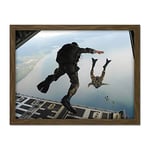 Military 720th Special Tactics Group Air Jump Photo Artwork Framed Wall Art Print 18X24 Inch