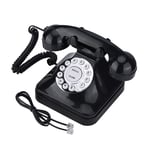 DERCLIVE WX-3011 Vintage Black Multi Function Plastic Home Corded Telephone Retro Wire Landline Phone