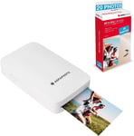 Agfa Photo-Pack Imprimante Realipix Mini P+Cartouches Et Papiers Amc Pour 20 Photos-Imprimante Photo Format 5,3 X 8,6 Cm Via Bluetooth-Sublimation Thermique 4Pass-Blanc