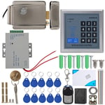 Garsent Door Access Control System Kit, AD-2000M Electromagnetic Lock Entry System Doorbell RFID Password Access Keypad Reader + 10 keyfobs + Remote Control for Home Security