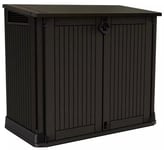 Keter Store It Out Midi 880L Outdoor Garden Storage Box & Wheelie Bin Shed Brown