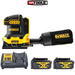 DeWalt DCW200 18V XR Brushless 1/4" Palm Sander + 2 x 4.0Ah Batteries & Charger