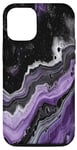 Coque pour iPhone 13 Drapeau Asexuality Marble Pride | Art en marbre noir, violet, gris