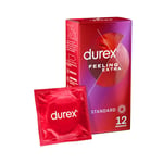 Durex Préservatifs Feeling Extra - 12 Préservatifs Fins et Extra Lubrifiés 12 pc(s) préservatif(s)