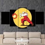 TOPRUN Prints on Canvas 5 pieces wall art print canvas painting Super Mario Game Mario The Street Fighter wall decor room poster for living room