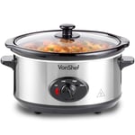 Electric Slow Cooker 3.5L - Removable Ceramic Pot & Glass Lid with Keep Warm