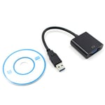 Usb 3.0 To Vga Video Graphic Card Display External Cable Adapter Black