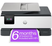 HP OfficeJet Pro 8124e All-in-One Wireless Inkjet Printer & Instant Ink with HP, White,Silver/Grey