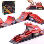 Minis skatepark för fingerskateboard, kombinationsleksak, skateboardpark, rampleksak, skateboardramp (6 skateboards + 6 tillbehörssatser) 6-i-1 S...