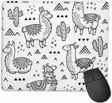 Gaming Mouse Pad Contour Seamless Pattern With Alpaca And Cactuses Funny Design Non-Slip Rubber Base Textured Surface Game Mouse Pads Gift for Guy, Funny Gifts Mouse Pad faster speed 25 * 30cm