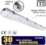 Nvox Industriell Hermetisk Armatur Ip65 Led 2X120cm T8 G13 Enkel Sida Levereras