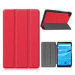 Lenovo Tab M7 litchi leather flip case - Red