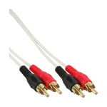 Cinch Cable, 2x Cinch, Plug/Plug, White/Gold, 3M