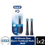 Oral-B iO Ultimate Clean Toothbrush Refill Replacement Heads Black, 2 Pack