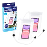 Set of 2 Waterproof Pouches White/Transparent Protect Cameras iPod Wallets Phone