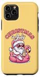 iPhone 11 Pro Christmas in July - Santa Flamingo Floatie - Summer Xmas Case