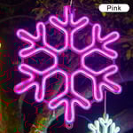 40cm Stor Snöflinga Stränglampa Utomhus Snöflinga Led Hängande Lampa Bakgård {DB} Pink