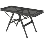 Campingbord, höj- och sänkbart, fällbart bord med metallgaller, hopfällbart trädgårdsbord av aluminium, lätt, multifunktionellt bord, sidobord för trä