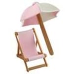 PME Handcrafted Sugar Toppers - Pink Umbrella & Deck Chair (63 X 56m