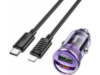 Hoco Hoco Billaddare Usb A + Typ C + Kabel Typ C Till Lightning Pd Qc3.0 3A 30W Z53a Lila