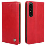 Sony Xperia 1 IV Fodral med Kortfack Flip Röd