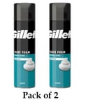 GILLETTE Original Scent Sensitive Shave Foam 200ML each (Pack of 2)