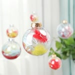 Transparency Plastic Balls Sphere Fillable Christmas Tree Orname A: Silver 6cm