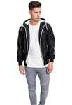 Urban Classics Men's Contrast Windrunner Jacket, Black/White, 4XL