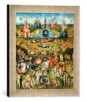 Kunst für Alle 'Image encadrée de Hieronymus Bosch Impression d'art Le Jardin de la lüste, dans Main Haute qualité Cadre de Photos, 30 x 30 cm, Argent Raya