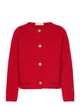 Macey Jacket Stickad Tröja Cardigan Red BUSNEL