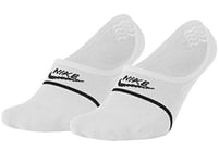 Nike Men Snkr Sox Essential No-Show Socks (2 Pair) - White/Black/White, 8-9.5