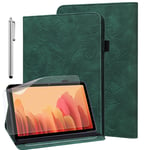 GLANDOTU New Kindle Fire HD 10 Plus / HD 10 2021 Case (11th Gen) Folio Flip Wallet PU Leather Tablet Cover with Auto Wake/Sleep Fold Stand Function + Protective film & Stylus pen - Green