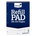 Silvine A4RPX A4 5mm Squared Headbound Refill Pad 160 Pages