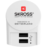 Skross Reseadapter Europe-to-USB - Vit