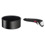 Tefal Ingenio Eco Resist Casserole 18 cm (2,1 L), Empilable, Induction, Facile à nettoyer & Ingenio Poignée amovible noire, Empilable, Amovible, Verrouillage sécurité