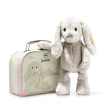 Steiff Hoppie Rabbit in suitcase Grey EAN 080968 Soft Cuddly Friends 26cm New
