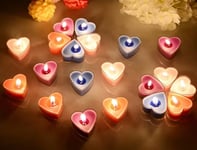White 10pcs Valentines Day Candles Love Heart Shaped Romantic Dinner Decoration