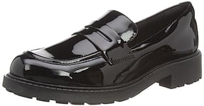 Clarks Women's Orinoco2 Penny Loafer, Black Black Patent, 3 UK