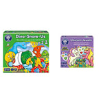 Orchard Toys Dino-Snore-Us Game, A fun Dinosaur Themed Board Game for ages 4+ & Unicorn Jewels Mini Game, A Fun Colour Guessing Game, Small and Compact Game, Travel Game, For Children Age 3-7