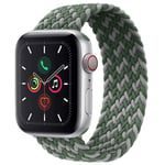 Leishouer Braided Solo Loop Strap Compatible with Apple Watch 44mm 40mm 38mm 42mm 41mm 45mm Woven Elastic Nylon Band For iWatch Serie 3 4 5 SE 6 7 Strap,42/44/45mm-M Green Grey