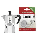 Bialetti Moka Express 2 Cup Stovetop Espresso Coffee Maker & Filter Gasket Set