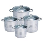 Kastrullset med Glaslock, 4 st Silver