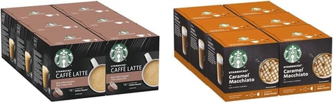 STARBUCKS Caffe Latte by Nescafe Dolce Gusto Coffee Pods & Caramel Macchiato by 