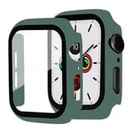 Apple Watch 9/8/7 (45mm) Hardplastdeksel med innebygd skjermbeskytter - Grønn