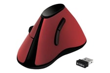 LogiLink Ergonomic Vertical - vertikal mus - 2.4 GHz - röd